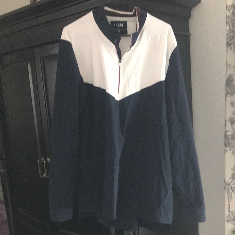 RHONE Navy and White Pullover Jacket